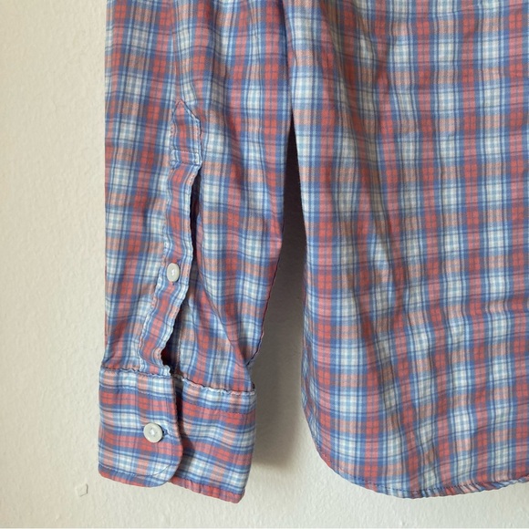 Faherty Men's Blue and Pink Plaid Casual Button Down Shirt Cotton/ Nylon Size S - Picture 8 of 12